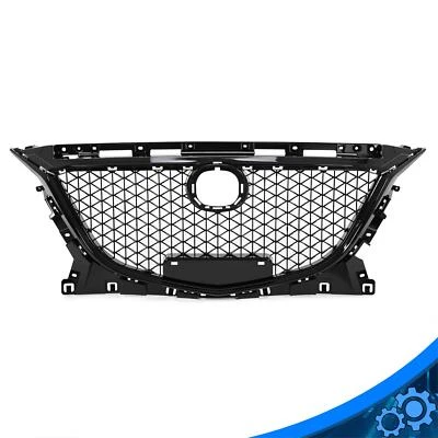Black Front Upper Bumper Grille ABS Assembly For Mazda 3 Axela 2014 2015 2016 - Изображение 1 из 4