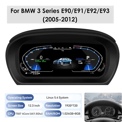For BMW 3Series E90 E91 E92 E93 LCD Speedometer Digital Instrument Gauge Cluster - Image 1 of 4