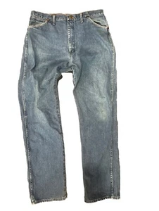 Vintage Wrangler Jeans Mens 36x33 Blue Straight Denim Pants Western Work 13MWZ ? - Picture 1 of 11