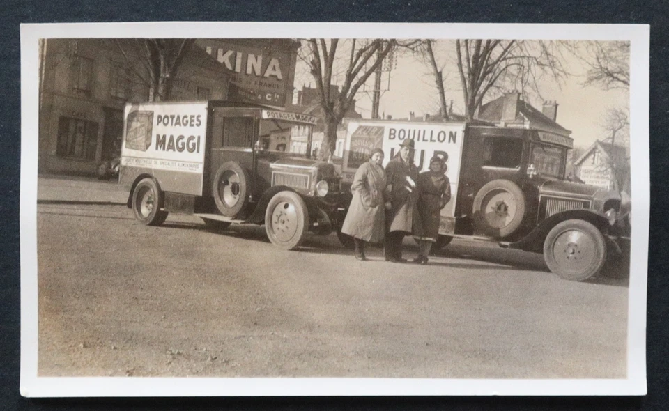 1930 Photo dégustations Potages MAGGI Bouillon KUB camion plaque émaillée 4 - Photo 1/1