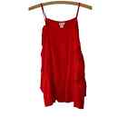 Mossimo Red Ruffled Loose Fit Tank Top Women's Size Xl