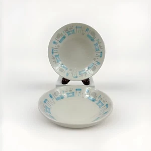 VTG Royal China Blue Heaven Atomic Bowls 5 1/2" 5.5" Dessert Berry Set 2 Small - Picture 1 of 9