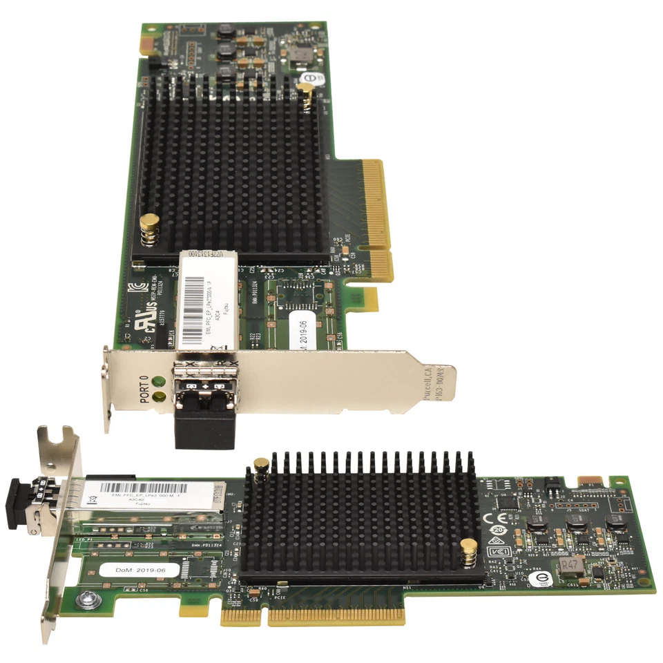 Emulex Fujitsu LPe3100-M6-F 1x 16Gb/s PCIe x8 FC Gbic P011324-23F LP LPe3100-M6 - Immagine 1 di 3