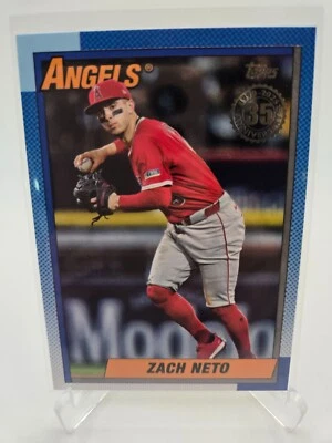 2025 Topps Series 2 Zach Neto #90B2-24 1990 Topps Insert Angels - Image 1 of 2