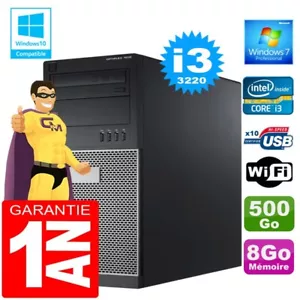 PC tour DELL 7010 Core I3-3220 RAM 8Go Disco 500 Go Grabador DVD Wifi W7 - Imagen 1 de 1