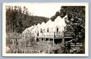 CAMP GALENA SD TENT ROW ANTIQUE REAL PHOTO POSTCARD RPPC - Picture 1 of 2