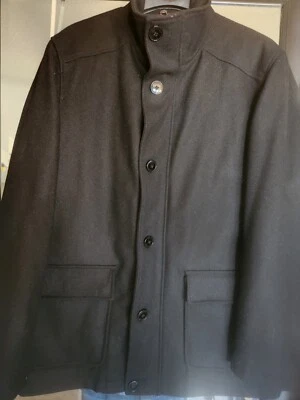 Guess Men's Black Wool Military Style Jacket Full Zip W/Buttons Sz M - Image 1 of 4