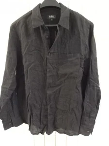 APC Black Linen Shirt Size M. New - Picture 1 of 4