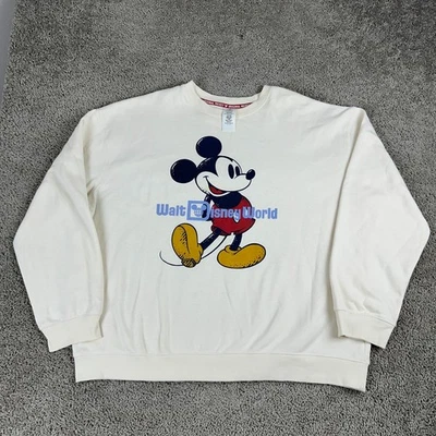 Moletom Disney Masculino XXL 2XL Bege Mickey Mouse Walt Disney World WDW Casual - Imagem 1 de 4