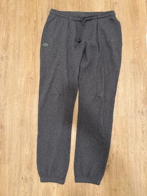 Lacoste Sport Mens Drawstring Waist Cuffed Leg Track Pants Gray White Size 7 XXL - Image 1 of 4