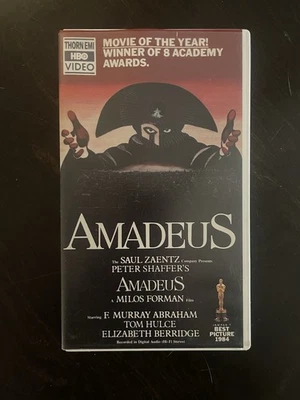Amadeus (VHS, 1984) Milos Formanova, Milos Forman, Tomas January HARD CASE, EUC - Image 1 of 4