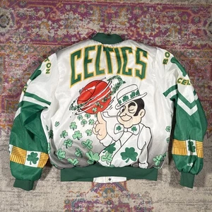 Vintage 90s Chalk Line Boston Celtics Fanimation Jacket Size Large Vtg - Picture 1 of 6