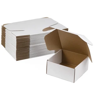 Scatole di Spedizione 8x8x4 Pollici Confezione da 25, Scatole di Cartone Ondulato Bianco per - Foto 1 di 6