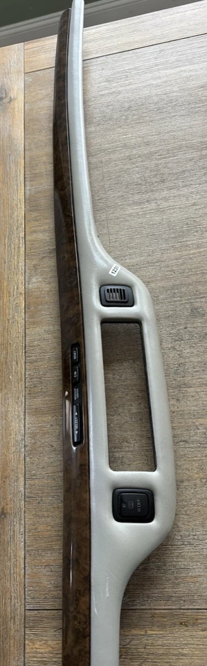 1995-1997 Lincoln Town Car Woodgrain Tan Dash Trim Climate Control Bezel OEM Foto 1 de 4