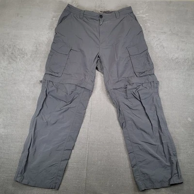 Pantalones REI Para Hombre Grandes Cooperativos Sahara Convertibles Carga Senderismo Aire Libre Gris Foto 1 de 4
