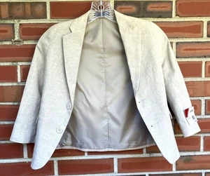NEW IZOD Khaki Beige Two Button Linen Blend Blazer Boys Size 5 Regular Reg - Picture 1 of 4