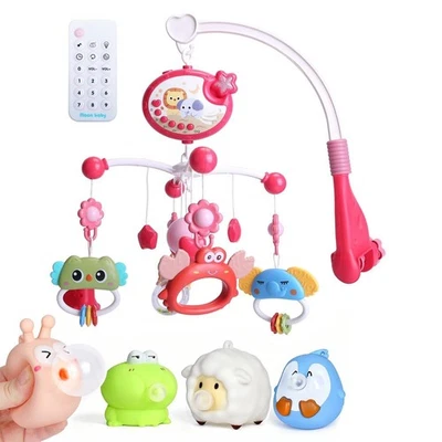 Cuna musical móvil cama campana guardería luz estrella proyector caja de música sonajero juguete Foto 1 de 4