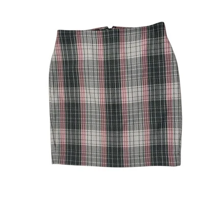 Falda Lápiz Talbots Cuadros Cuadros Gris Rosa Rojo Marfil Mezcla Lana Talla 10 Foto 1 de 4