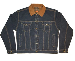 Chaqueta vaquera Cacties Western Range Jean Country Denim cuello de cuero resistente $150 - Imagen 1 de 12