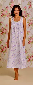Eileen West Watercolor Sleeveless 100% Cotton Lawn Ballet Nightgown Gown L - Picture 1 of 4