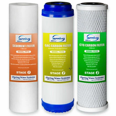 3 x Home RO Reverse Osmosis Replacement Water Filter Replacement Set Pre Filter - Image 1 of 4