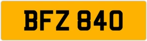 BFZ 840 B 3x3 DATELESS PRIVATE NUMBER PLATE BEC BEK BRY BEN BOB BAZ BIL BAS BON - Picture 1 of 1