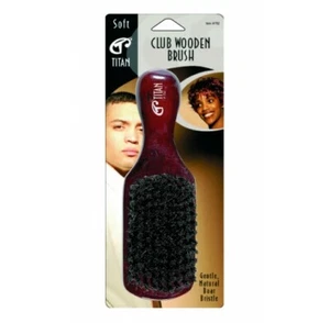 Titan Fine Quality Short Arm Pocket Club On The Go Wooden Boar Bristle Brush New - Picture 1 of 1