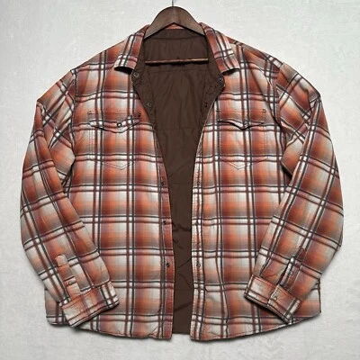 prAna Jacket Mens Rhody Reversible Insulated Brown Plaid Shacket Size 2XL - Image 1 of 4