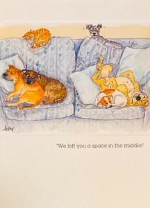 Funny Dog Greeting Card Alison’s Animals~ We left you a space ~ Blank~See Dscr - Picture 1 of 2