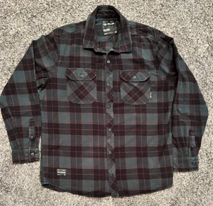 Fox Racing Men Button Up Shirt XL Green Plaid Flannel - Picture 1 of 6