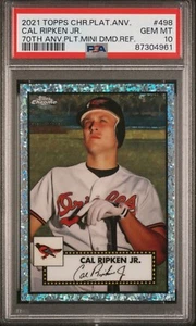 2021 Topps Chrome Platinum Cal Ripken Jr. MINI DIAMOND REF /70 PSA 10 💎 Pop 2! - Picture 1 of 2