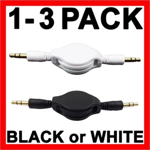 AUX Retractable Cable 3.5mm Audio Stereo Male to Male Extension Auxiliary Cord - Picture 1 of 9