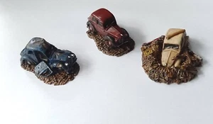 20mm 1/72 scale WWII 3 x CIVILIAN CARS wargames terrain objective cover - Picture 1 of 8