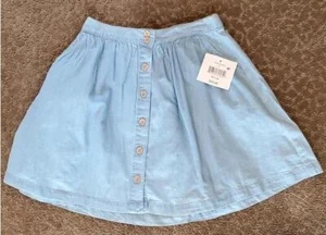 Girls Falls Creek Button Front Chambray Cotton Skirt Size Med 7/8 Lar 10/12 NWT - Picture 1 of 1