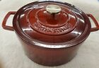 Martha Stewart Collection Enameled Cast Iron Round 6-Qt Dutch Oven Cherry Ombre