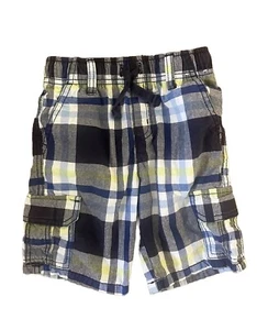 Gymboree Boys Size 4T Plaid Shorts Blue White Yellow Classic Pull on 100% Cotton - Picture 1 of 9