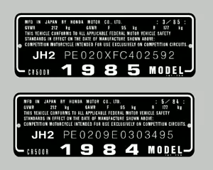 HONDA CR500R HEADTUBE / FRAME DECAL - Picture 1 of 1