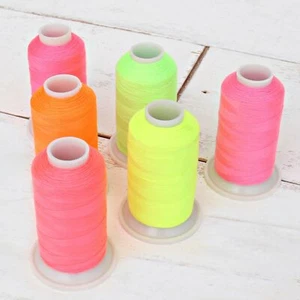 NEON COLORS POLYESTER SEWING THREAD 600M SPOOL 50/3 - THREADART - Picture 1 of 12