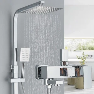 Edelstahl Duscharmatur Duschset Mischbatterie Regendusche Mischbatterie Brause - Bild 1 von 17