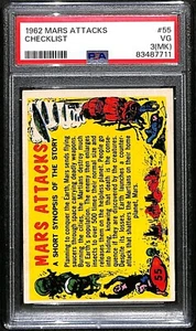 1962 Topps Mars Attacks #55 Checklist PSA 3 (MK) VG 7505 - Picture 1 of 3