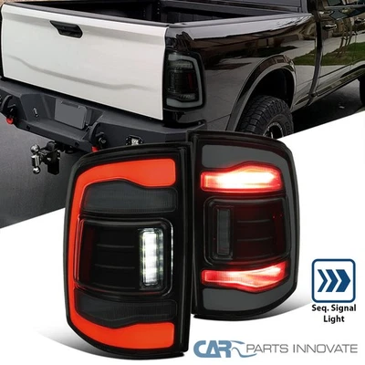 Black/Smoke Fits 2013-2018 Dodge Ram 1500 2500 3500 LED Tail Lights Sequential Foto 1 de 4