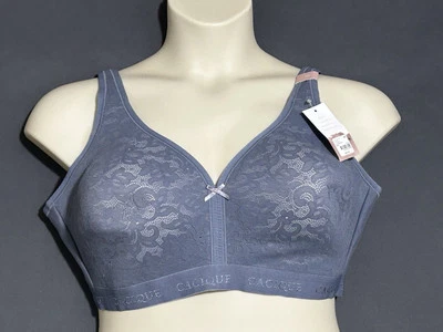 Sujetador Cacique Ocio/Confort 38F Gris Encaje Ligeramente Forrado Inalámbrico Foto 1 de 4