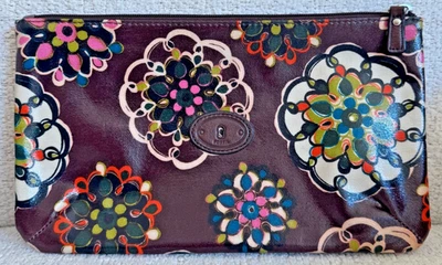 Bolso sin asas de cosméticos Fossil Key-Per patrón floral/mandala PVC recubierto textil Foto 1 de 4