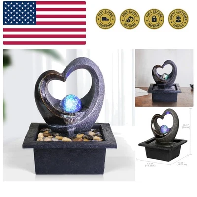 Fuente de Agua de Mesa, Meditación Zen Fuente Cascada Interior, Forma de Corazón... Foto 1 de 4