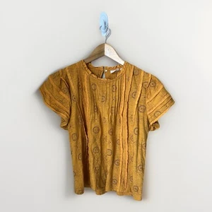 Forever That Girl Gold Ruffled Eyelet Blouse - Picture 1 of 7