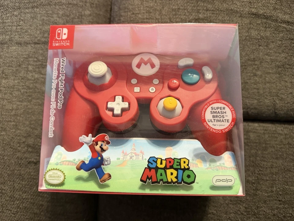 PDP Official Nintendo Switch Wired Fight Pad Pro Controller Red Mario Edition - Image 1 of 4