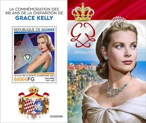 Guinea - Aniversario Grace Kelly 2022 - Hoja de recuerdo de estampillas - GU220235b - Imagen 1 de 1