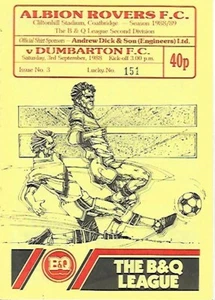 Albion Rovers (Promoted) v Dumbarton Scottish League 3rd Sept 1988 - Picture 1 of 11