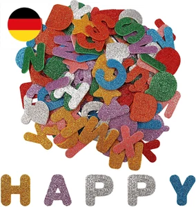 116 Stück Buchstaben Aufkleber, Glitzer Moosgummi Buchstaben Selbstklebend, Buch - Bild 1 von 7