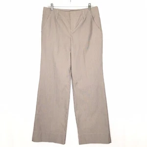 Grace Elements Pants Slacks Womens size 12 Soft Stripe Wide Leg Khaki Beige35/32 - Picture 1 of 8